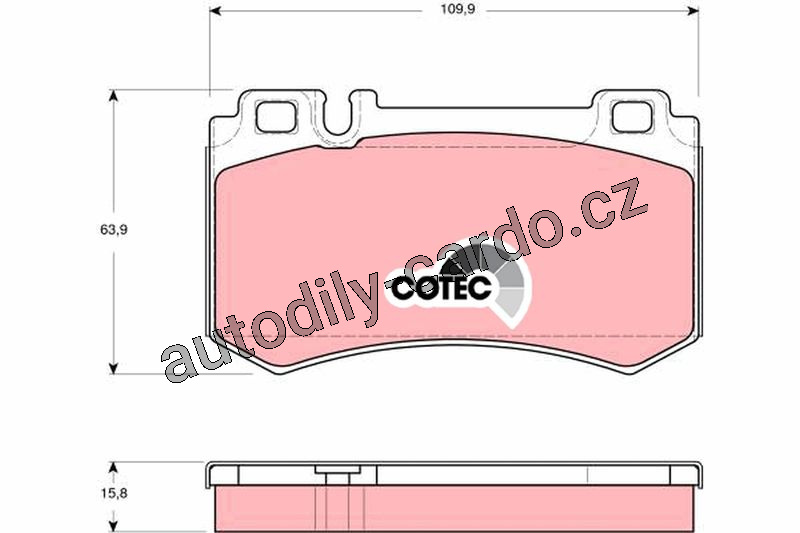 Sada brzdových destiček TRW GDB1544 - MERCEDES W220 S