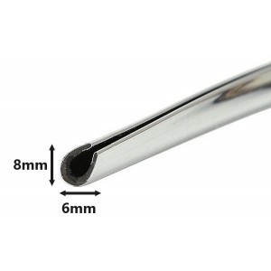 Ochranná dekorativní chromovaná lišta hrany dveří 8mm - 10m samolepící CHOP08-100