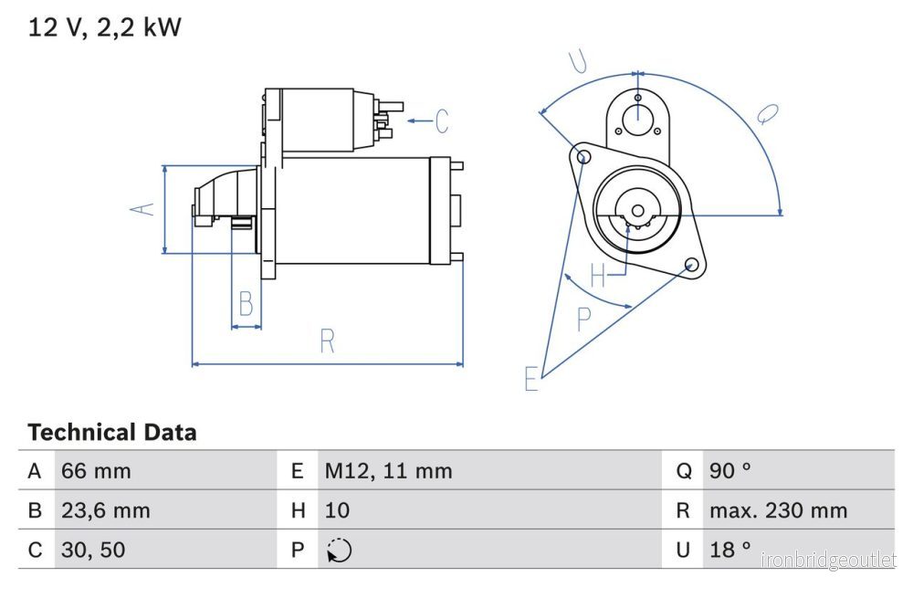 BO 0986025400 Startér BOSCH-výměnný díl