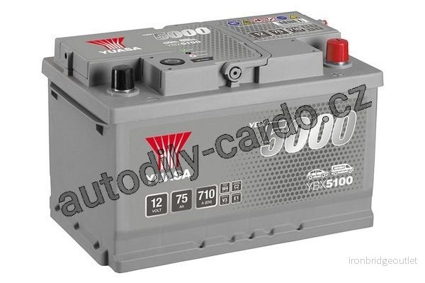 Autobaterie YUASA YBX5100 75Ah 710A 12V P+ /278x175x175/