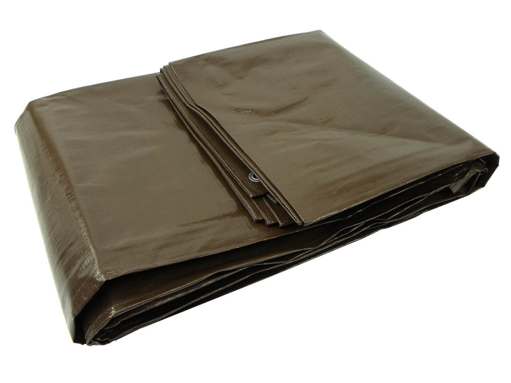 Plachta standard extra hrubá 200g/m2, 3x4m, hnědá 319135
