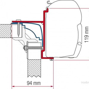 Sada adaptérů Fiamma pro markýzy F45i / F45i L / F1 na vozidla Adria, Bürstner a Pilote 306020 Sada adaptérů Fiamma pro markýzy F45i / F45i L / F1 na vozidla Adria, Bürstner a Pilote 306020