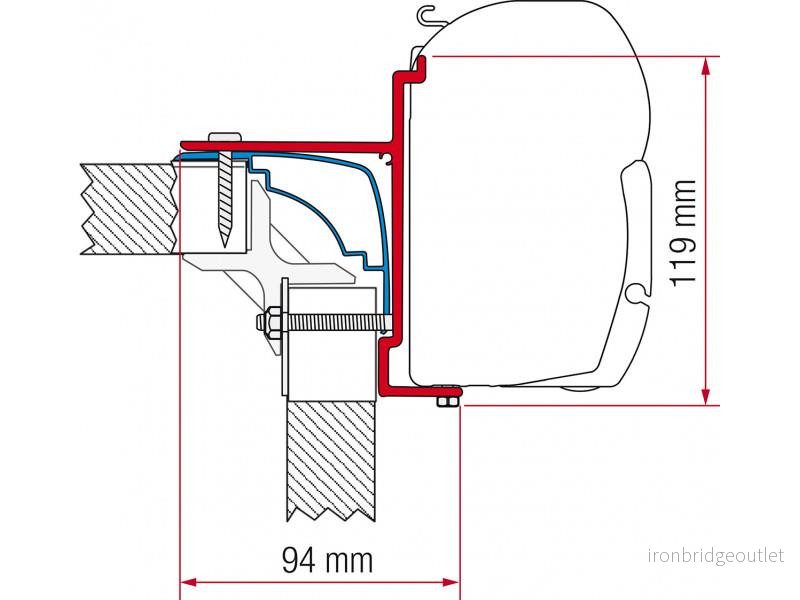 Sada adaptérů Fiamma pro markýzy F45i / F45i L / F1 na vozidla Adria, Bürstner a Pilote 306020