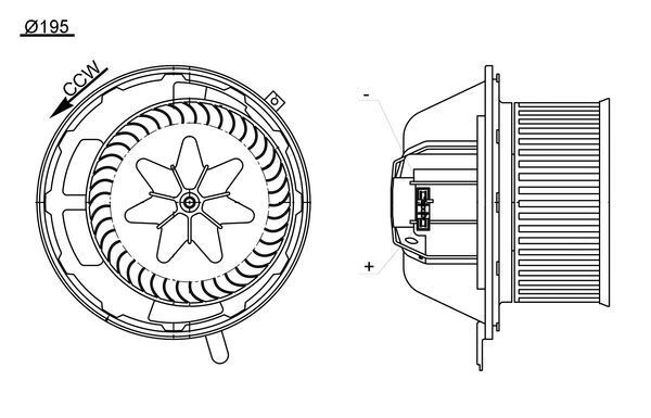 MH AB 194 000S Vnitřní ventilátor MAHLE