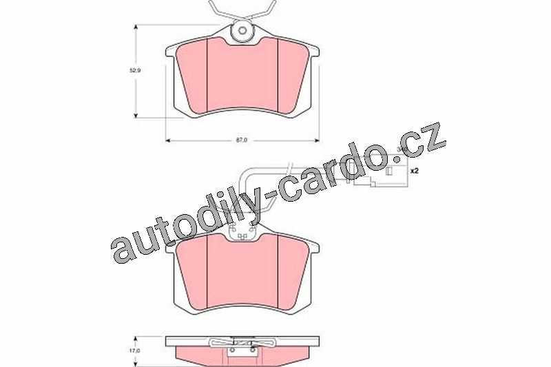 Sada brzdových destiček TRW GDB1417 - AUDI A4
