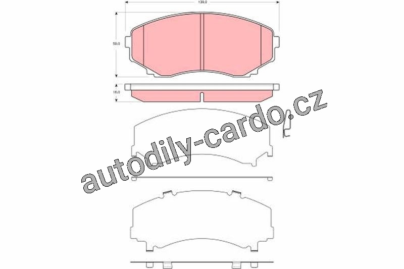 Sada brzdových destiček TRW GDB3326 - MAZDA MPV II