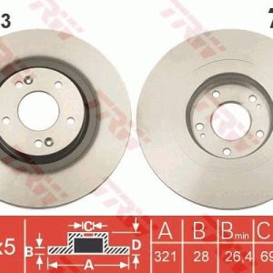 TR DF7973 Brzdový kotouč TRW – lakovaný