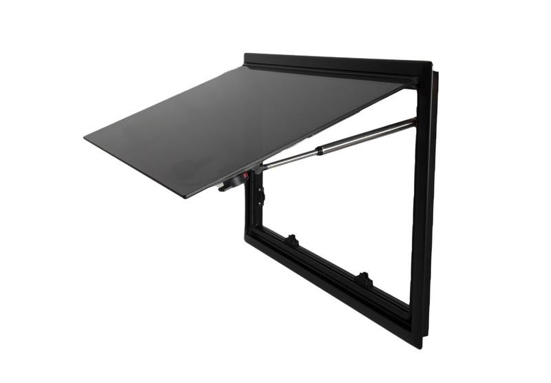 Okno vyklápěcí Carbest RW Style 460 × 220 mm – tónované s černým hliníkovým rámem 304213