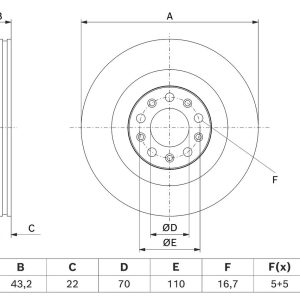 BO 0986479J43 Brzdový kotouč BOSCH – lakovaný BO 0986479J43 Brzdový kotouč BOSCH – lakovaný