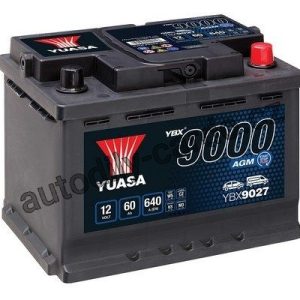Autobaterie YUASA AGM YBX9027 60Ah 640A 12V P+ /242x175x190/