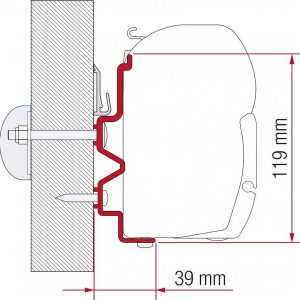 Adaptér na uchycení markýzy Fiamma F45 delky 400 cm na stěnu Rapido Serie 9/10 (2011-) 311498 Adaptér na uchycení markýzy Fiamma F45 delky 400 cm na stěnu Rapido Serie 9/10 (2011-) 311498