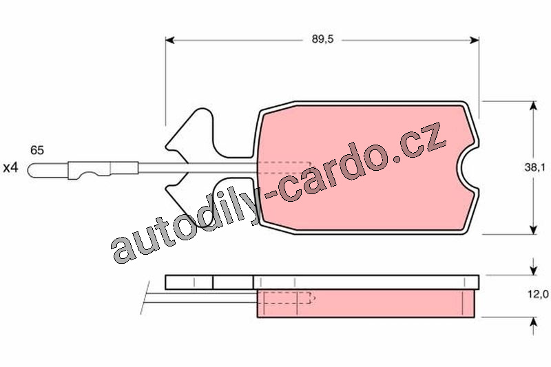 Sada brzdových destiček TRW GDB277 - CITROEN