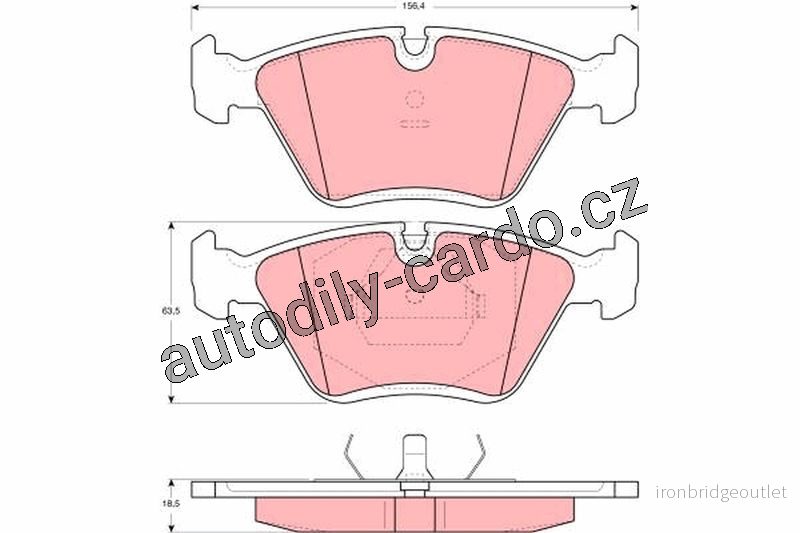 Sada brzdových destiček TRW GDB1355 - AUDI 100