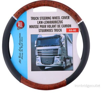 Potah volantu TRUCK černý-dřevo 44-46cm 605237