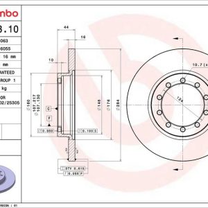 Brzdový kotouč BREMBO 08.A363.10 Brzdový kotouč BREMBO 08.A363.10