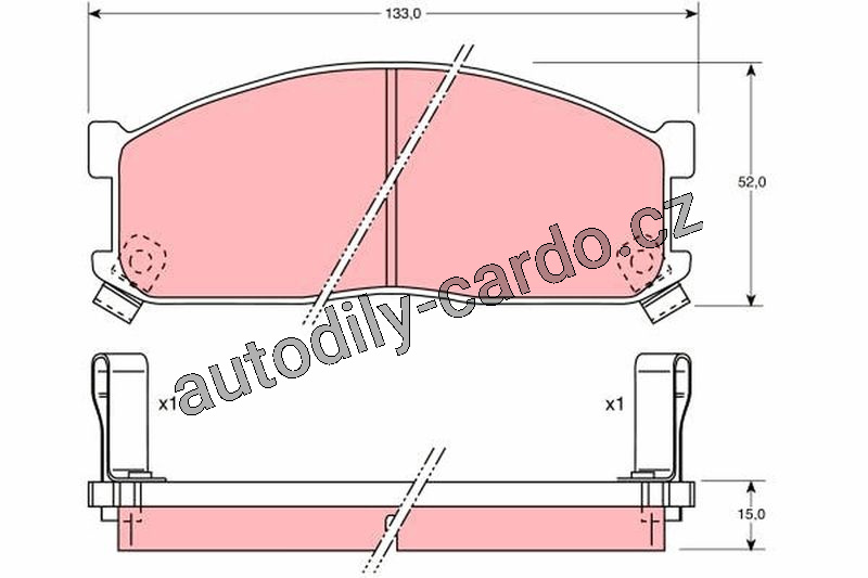 Sada brzdových destiček TRW GDB737 - MAZDA E2000, KIA BESTA