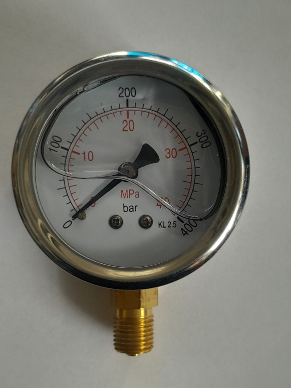 Manometr glycerinový GS 63mm 1/4" 0-400barů 733101
