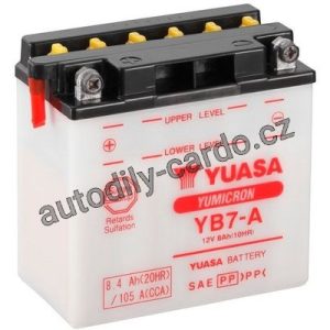 Motobaterie YUASA YB7-A 8Ah 124A 12V L+ /135x75x133/ Motobaterie YUASA YB7-A 8Ah 124A 12V L+ /135x75x133/