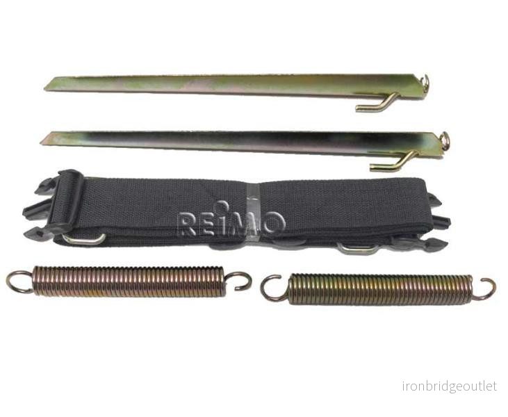 Popruh bouřkový Safe Lock sada 2 ks pro markýzy a předstany karavanů šířka 5 cm s pružinami a ocelovými kolíky 308318