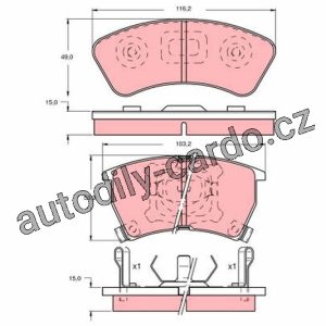 Sada brzdových destiček TRW GDB735 – MAZDA