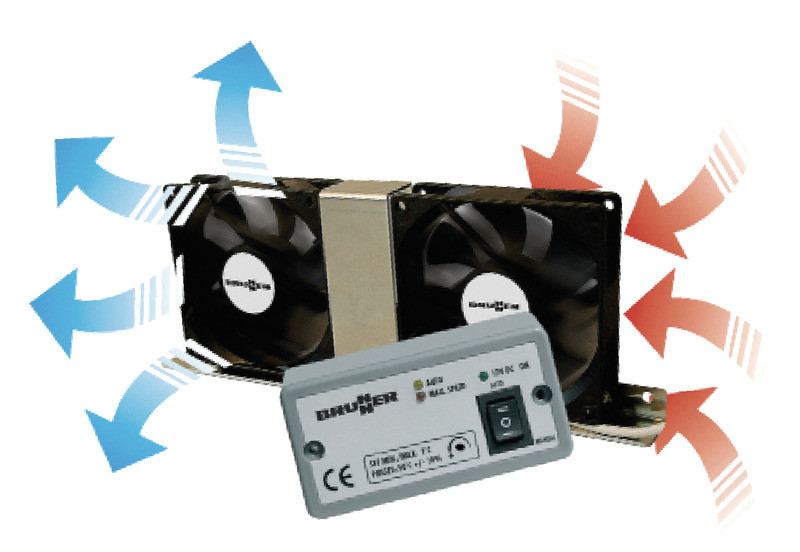 Ventilátor dvojitý do chladničky Vento Electronic 12 V / 6 W s ovládacím panelem a teplotním čidlem pro chladničky Dometic v karavanech a obytných vozech 316661