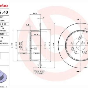 Brzdový kotouč BREMBO 08.5625.40