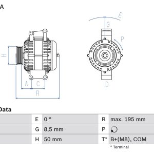 BO 0986081910 Alternátor BOSCH-výměnný díl