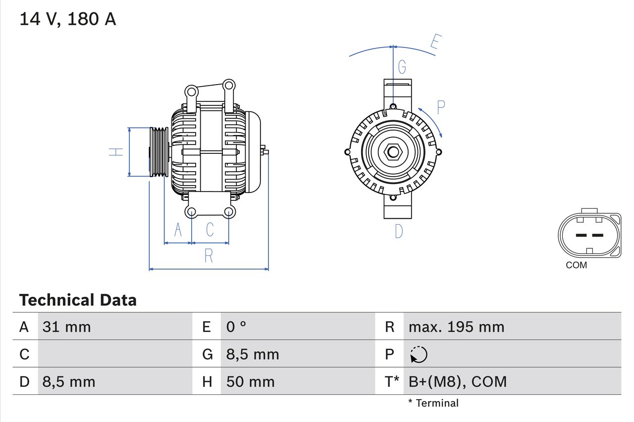 BO 0986081910 Alternátor BOSCH-výměnný díl