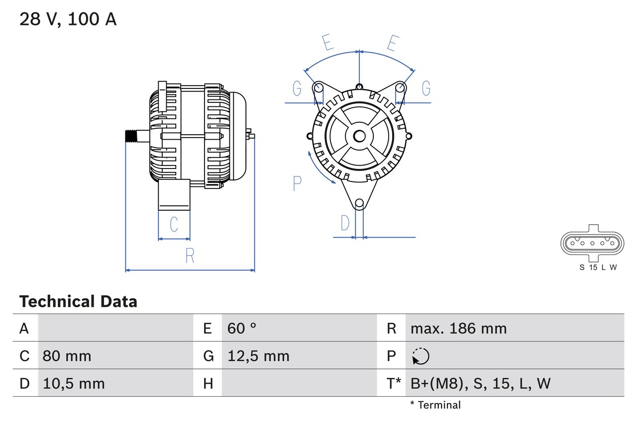 BO 0986042590 Alternátor BOSCH-výměnný díl